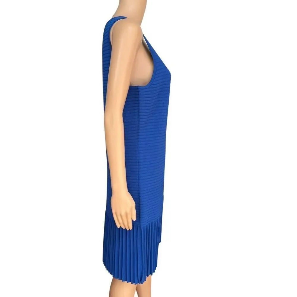 MICHAEL KORS Sleeveless Pleated Sweater Dress Royal Blue size XL